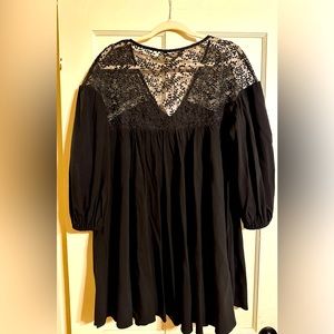 Women’s By Egreis textured lace mid length casual black dress